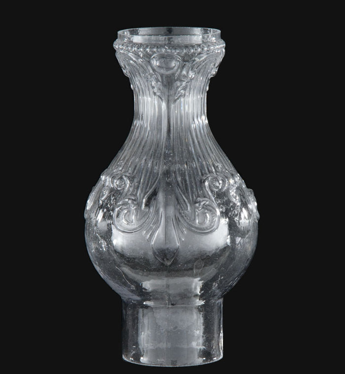 No. 1 Size, Embossed "Princess Feather" Chimney, 2-1/2" Fitter, 8-1/4" Tall