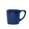 10 oz dark blue Notneutral lino coffee mug displayed on a white background