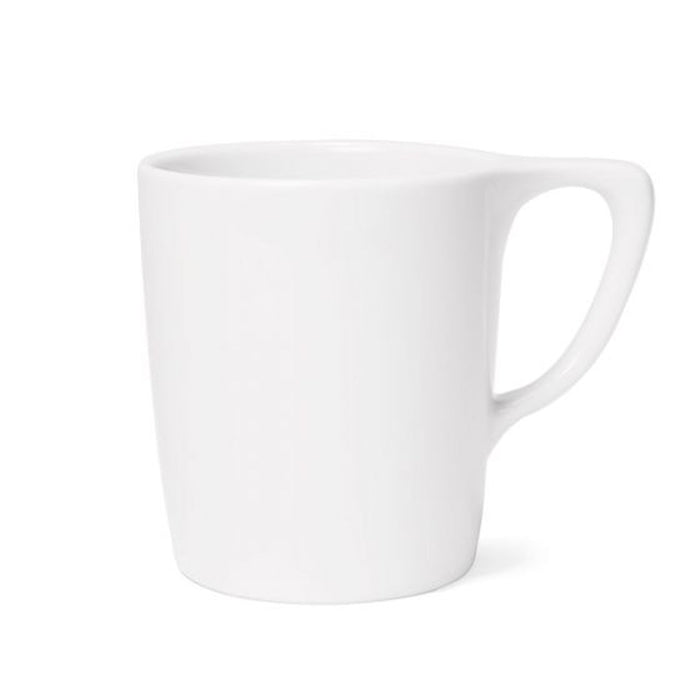 16 oz white Notneutral lino porcelain coffee cup displayed on a white background