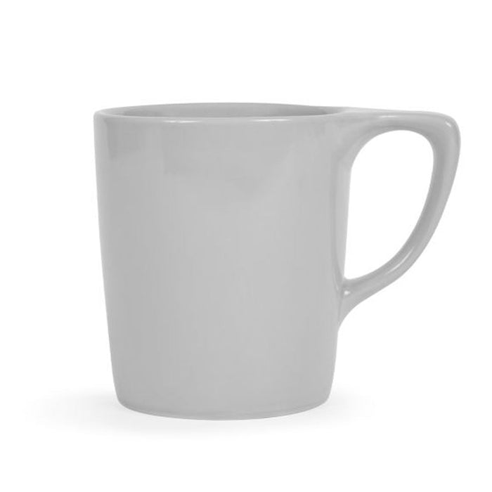 16 oz light gray Notneutral lino porcelain coffee cup displayed on a white background