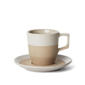 Small 8 oz natural notneutral latte pico cup and saucer on a white background