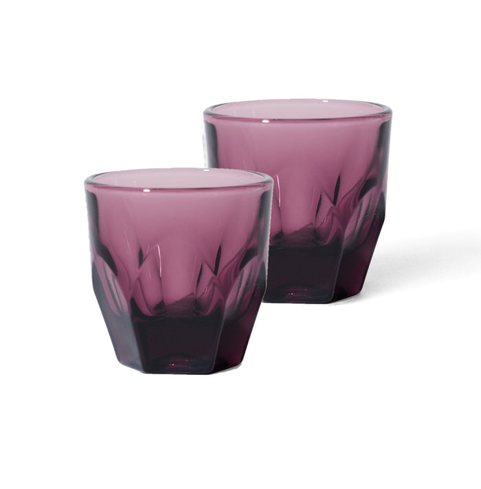 2 pack notNeutral amethyst Vero cappuccino glasses displayed on a white background