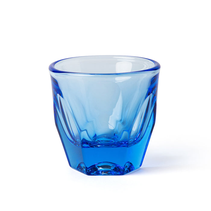 Ocean blue Notneutral vero cappuccino glass displayed on a white background