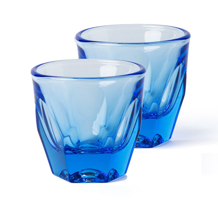 Set of 2 ocean blue Notneutral vero cappuccino glass displayed on a white background