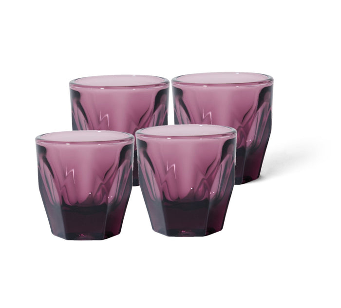 4 pack notNeutral amethyst Vero cortado glasses displayed on a white background