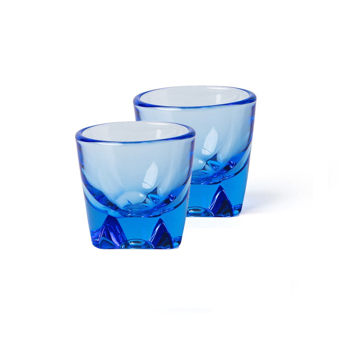 Set of 2 ocean blue Notneutral vero espresso glass displayed on a white background