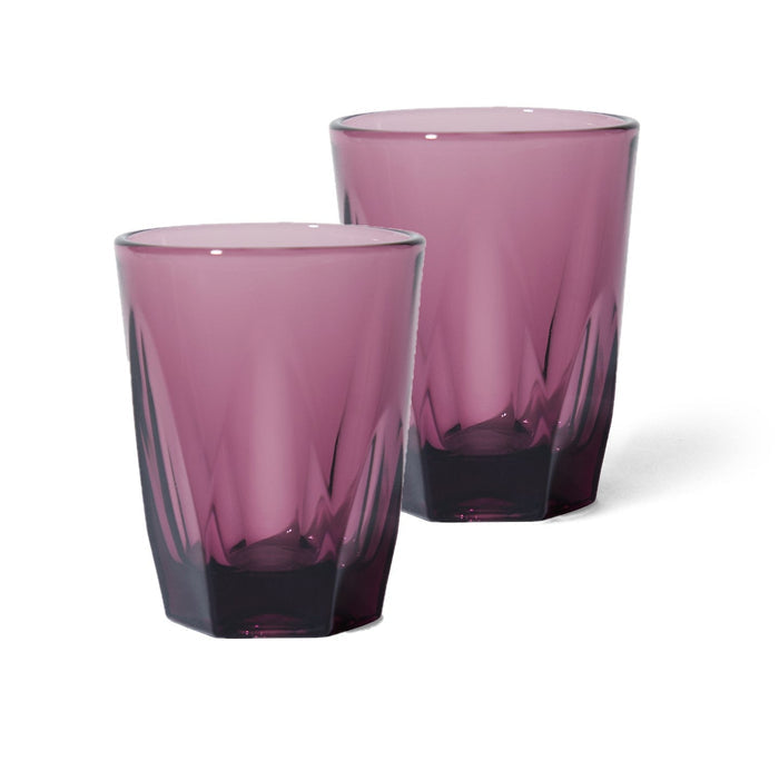 2 pack notNeutral amethyst Vero latte glasses displayed on a white background