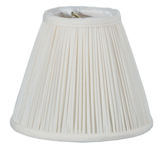 Off White Shantung Silk Pencil Pleat Empire Mini Shade