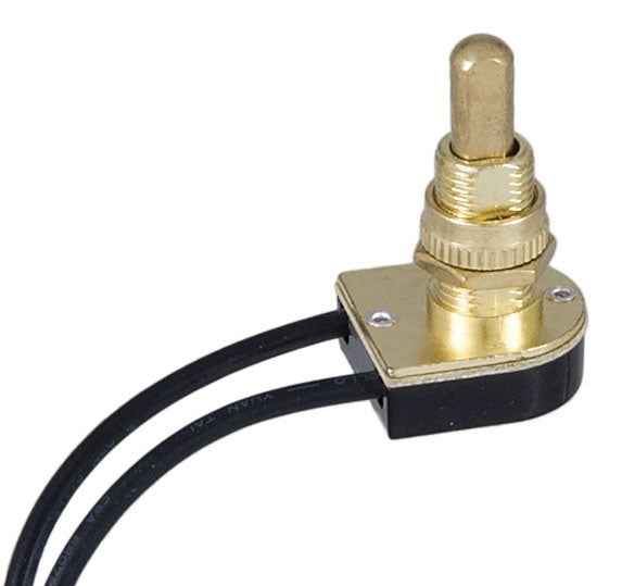On-Off Push Canopy Switch with brass plated knob, 5/8"shank