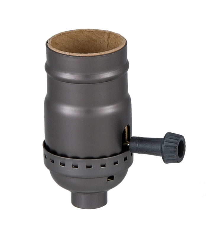 On-Off Turn-Knob Medium Base Lamp Socket With Antique Brass Finish