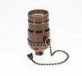 On/Off Pull Chain Solid Brass Socket, No UNO Thread, Antique Bronze (48286B)