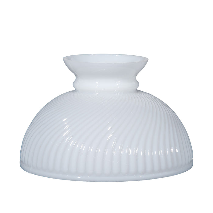 Opal Glass Rib Swirl Shade, 10 inch fitter