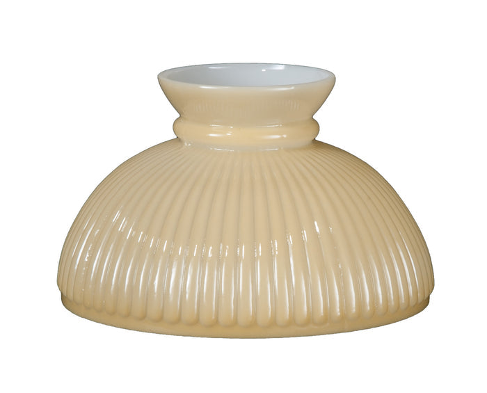 Opal Glass Student Shade, Ribbed Design Nu-Gold Tint, 10 inch fitter