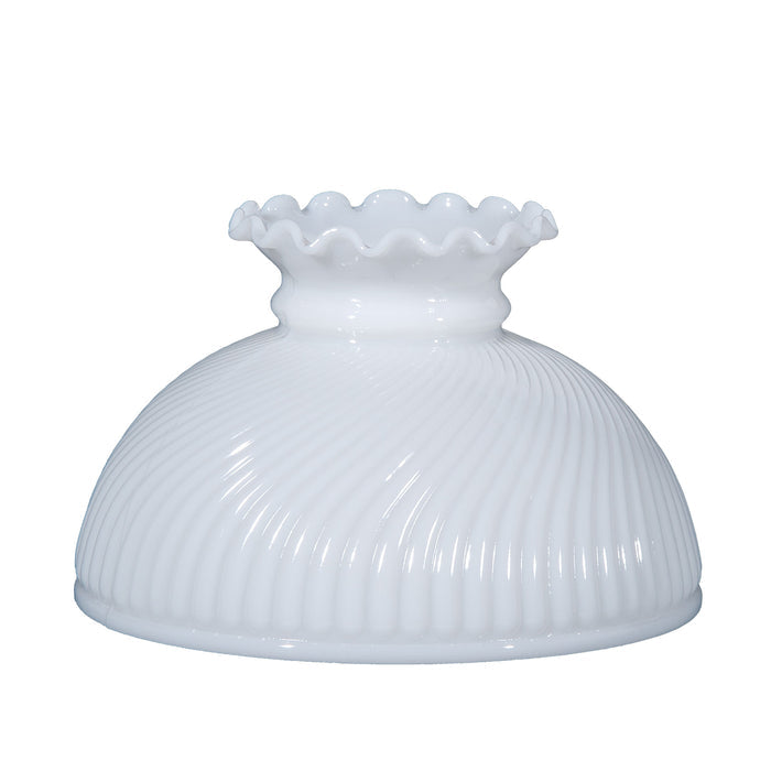 Opal Glass Swirl Rib Swirl Shade, 10 inch fitter