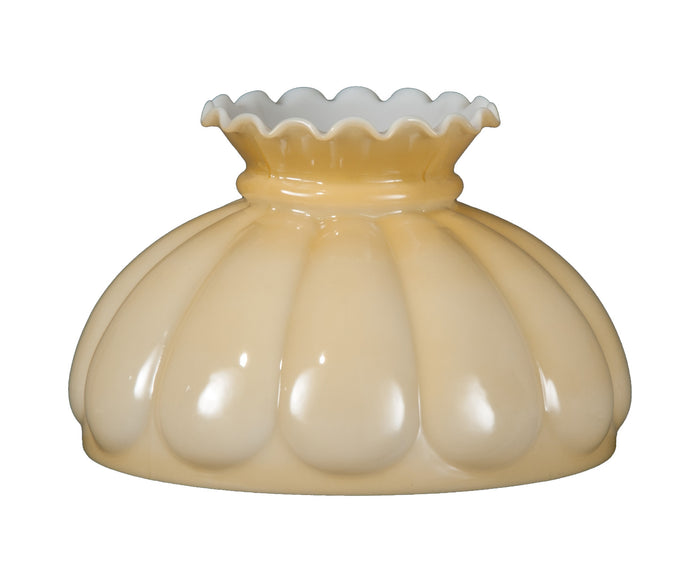 Opal Melon Shade, Buff Nu-Gold Background Crimped Top, 10 inch fitter