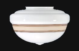 Opal Schoolhouse Shade, Light Tan Band, 4 or 6 inch lip fitter