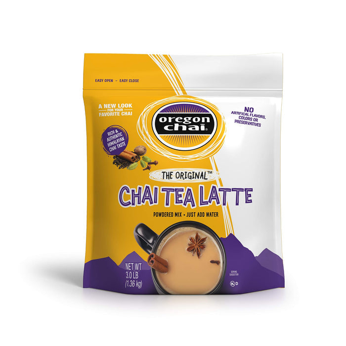 Oregon Chai Chai Tea Latte packaging on a white background