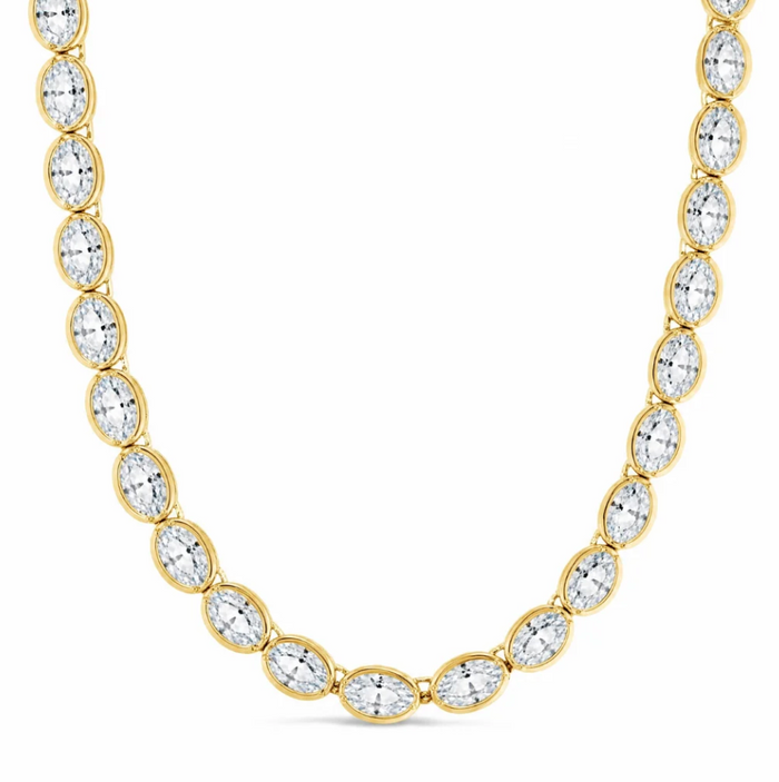Oval Cut Tennis Necklace