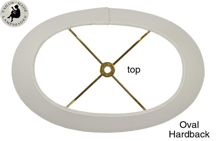 Oval Hardback Lamp Shades - Eggshell Color, 100% Fine Linen Material
