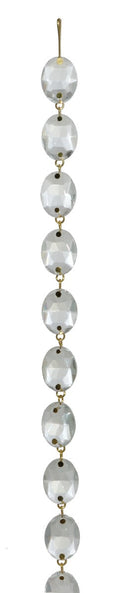 Oval Jewel Chain - Clear 1 meter (39") long, 11/16" (18mm) diameter beads