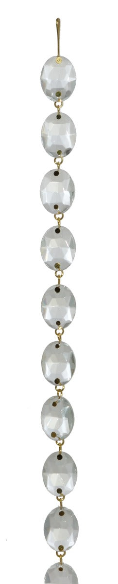 Oval Jewel Chain - Clear 1 meter (39") long, 11/16" (18mm) diameter beads