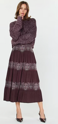 Paisley Print Pleated Skirt