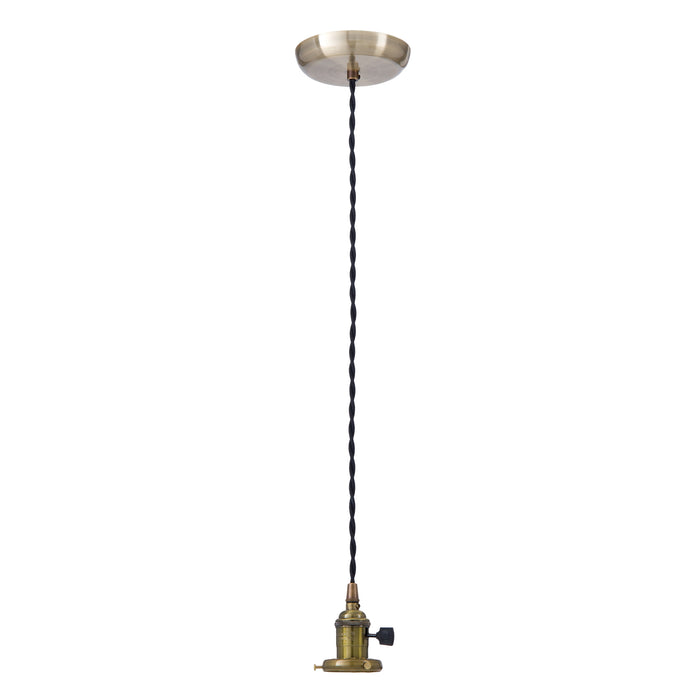 Pendant with Antique Brass Hardware, 2-1/4" Fitter, Adjustable Length (69141A)