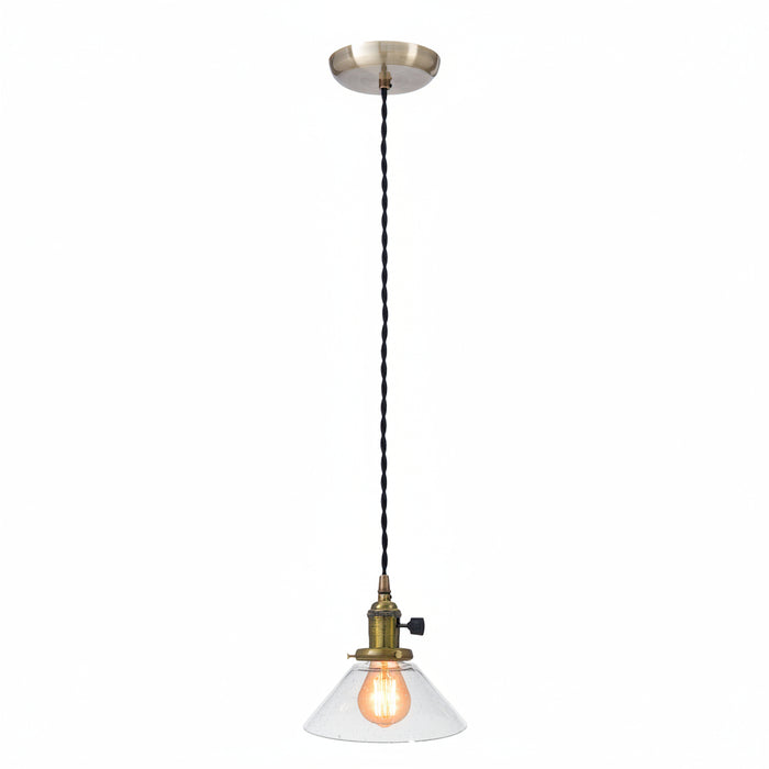Pendant with Antique Brass Hardware, 2-1/4" Fitter, Adjustable Length (69141A)