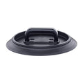 Black lid with handle on a white background