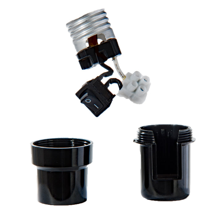 Plastic Rocker Switch Socket, Medium Base E26 (47670)