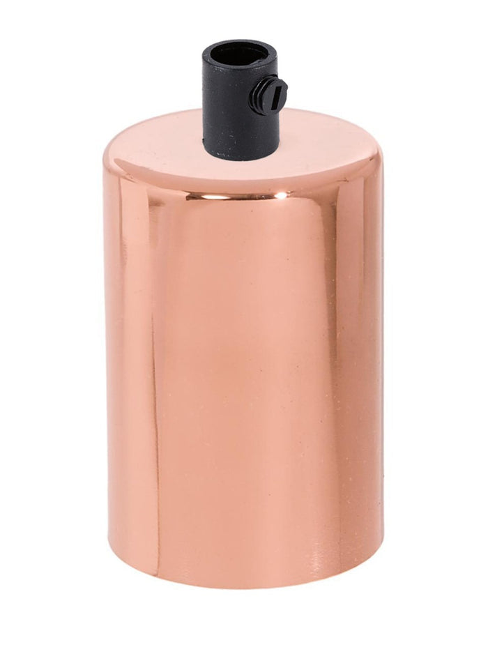 Polished Copper Finish Steel E-26 Lamp Socket Cup with COMPLETE with Socket and Mounting Hardware