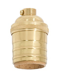 Polished & Lacquered Finish Heavy Turned Brass Keyless Sockets, No UNO Thread