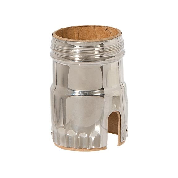 Polished Nickel Finish 1-Slot Brass Socket Shell, Size E-26 , UNO Threads