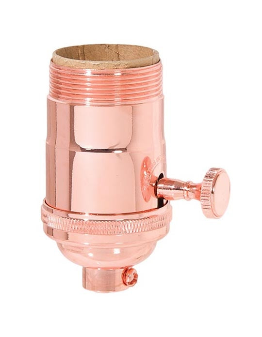 Premium Polished Copper Finish Heavy Turned Brass 3-Way Interior UNO Thread Socket