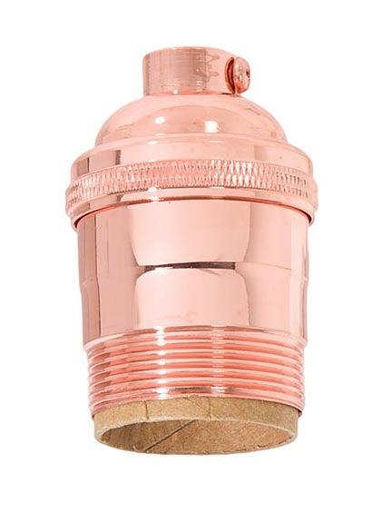 Premium Polished Copper Finish Heavy Turned Brass Keyless Short Socket, UNO Thread