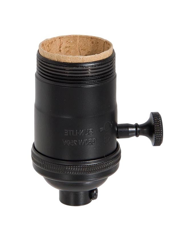 Premium Satin Black Finish Heavy Turned Brass Keyless Short Socket