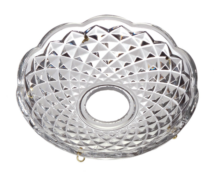 Pressed Glass Bobeche - Diamond Pattern, Your Choice of 5 or 6 Pins
