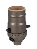 Push-Thru Medium Base Lamp Socket with Antique Brass finish and SIDE CORD OUTLET Cap