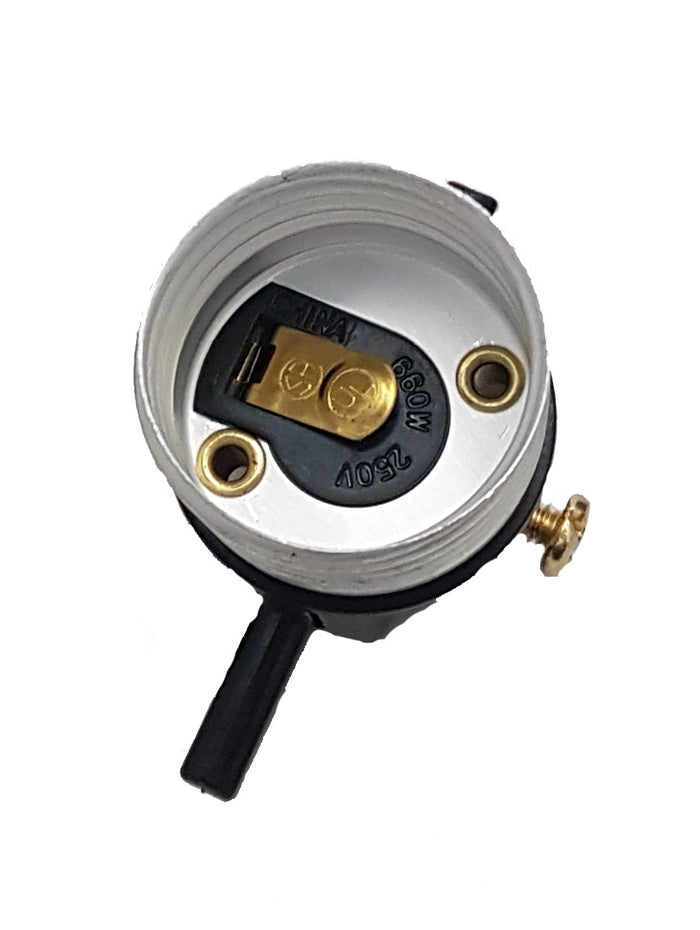 Push-Thru Medium Base Lamp Socket with Nickel Finish