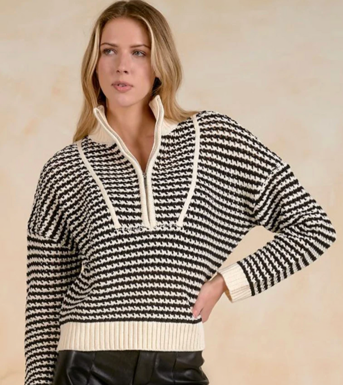 Quarter Zip Cotton Sweater