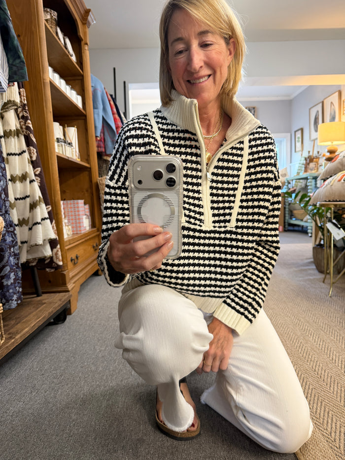 Quarter Zip Cotton Sweater