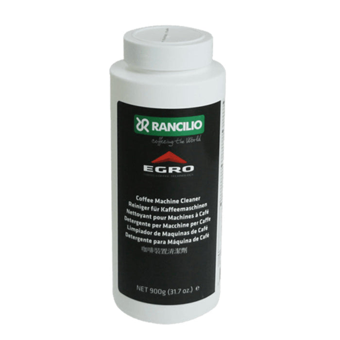 Rancilio Egro coffee machine cleaner container on a white background