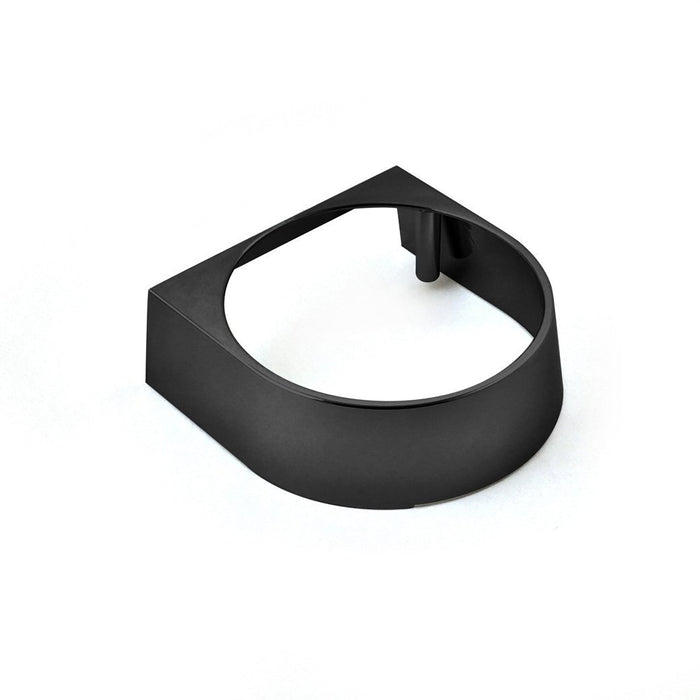 Black Rancilio Silvia group cover for espresso machine displayed on a white background
