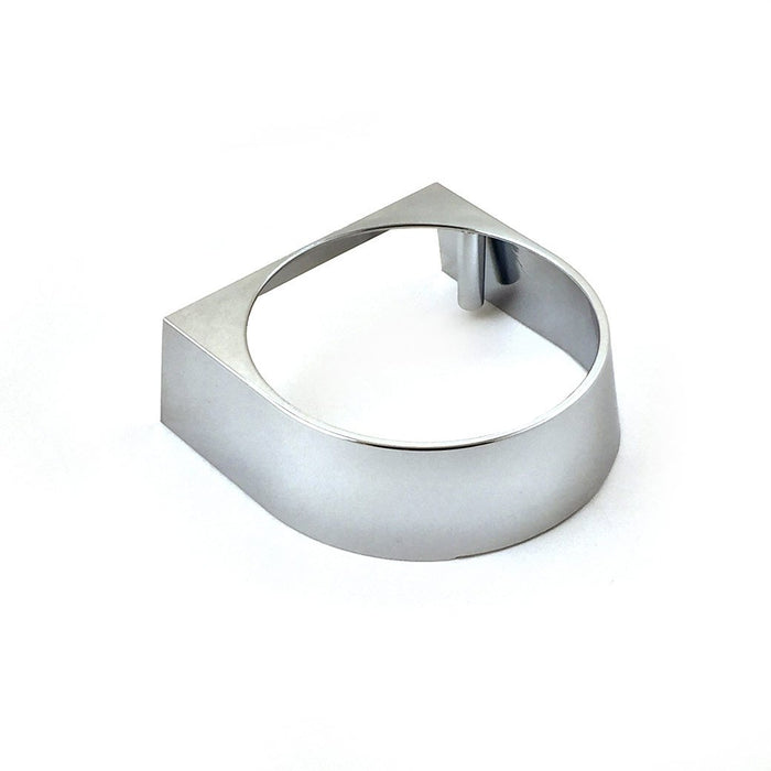 Silver Rancilio Silvia group cover for espresso machine displayed on a white background