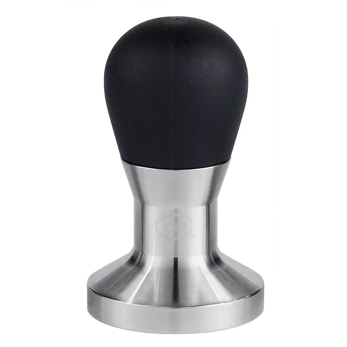 57 mm Coffee tamp with black round rubber end on a white background
