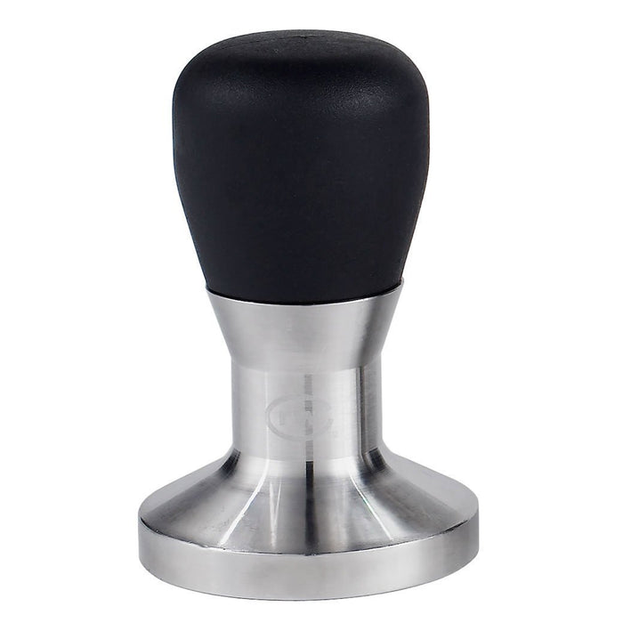 Rattleware Espresso Tampers and Knock Boxes Rattleware 57 mm Stainless Steel Espresso Tamper with Angular Handle displayed on a white background