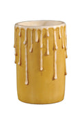 Resin Large Diameter Antique Gold Candle Cover, 4-1/2" Tall