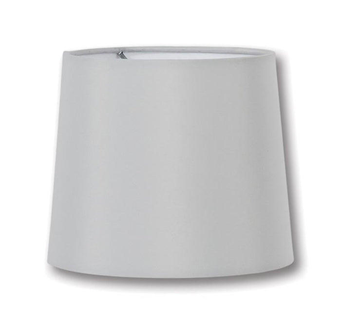 Retro Drum Lamp Shades - Dove Grey Color, Microfiber Chiffon, Nickel Plated Washer Fitter