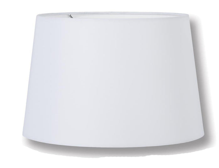 Retro Drum Lamp Shades - White Color, Microfiber Chiffon, Nickel Plated Washer Fitter