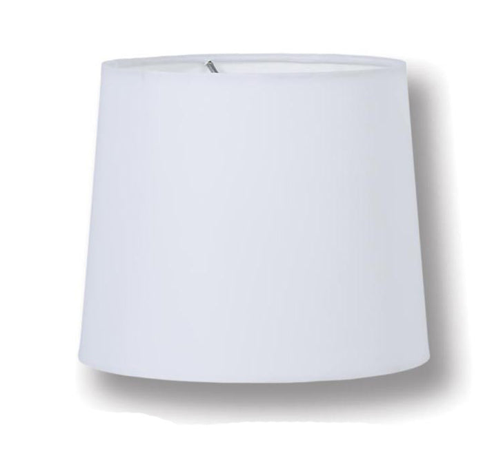 Retro Drum Lamp Shades - White Color, Microfiber Chiffon, Nickel Plated Washer Fitter